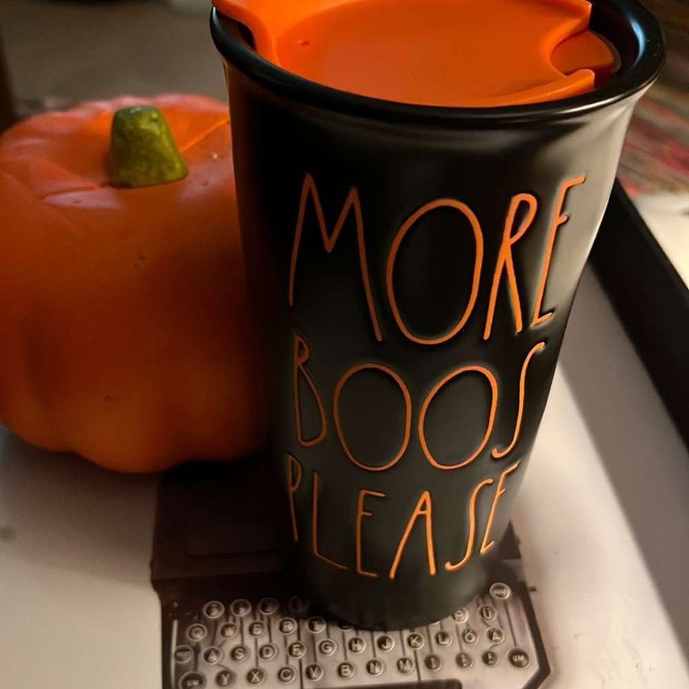 Rae Dunn ceramic travel mug with lid
